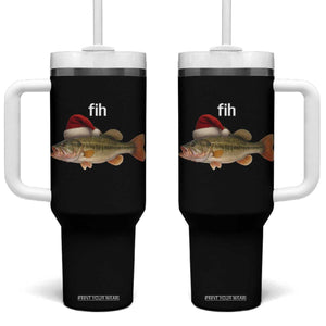 Funny Misspelled Fish Christmas Meme Tumbler With Handle TS14 One Size: 40 oz Black Print Your Wear