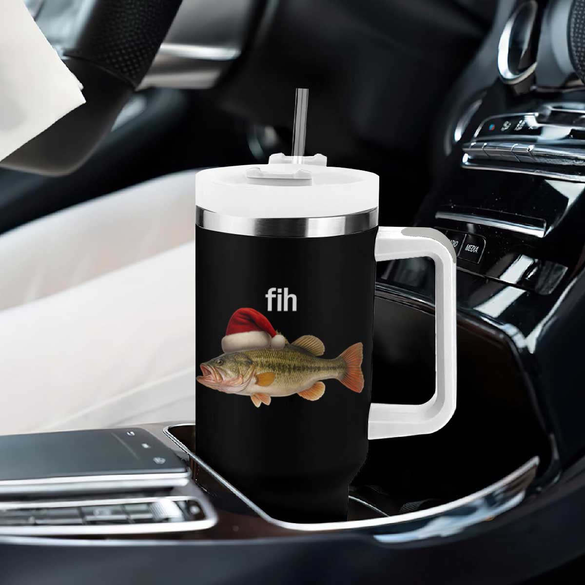 Funny Misspelled Fish Christmas Meme Tumbler With Handle TS14 Print Your Wear