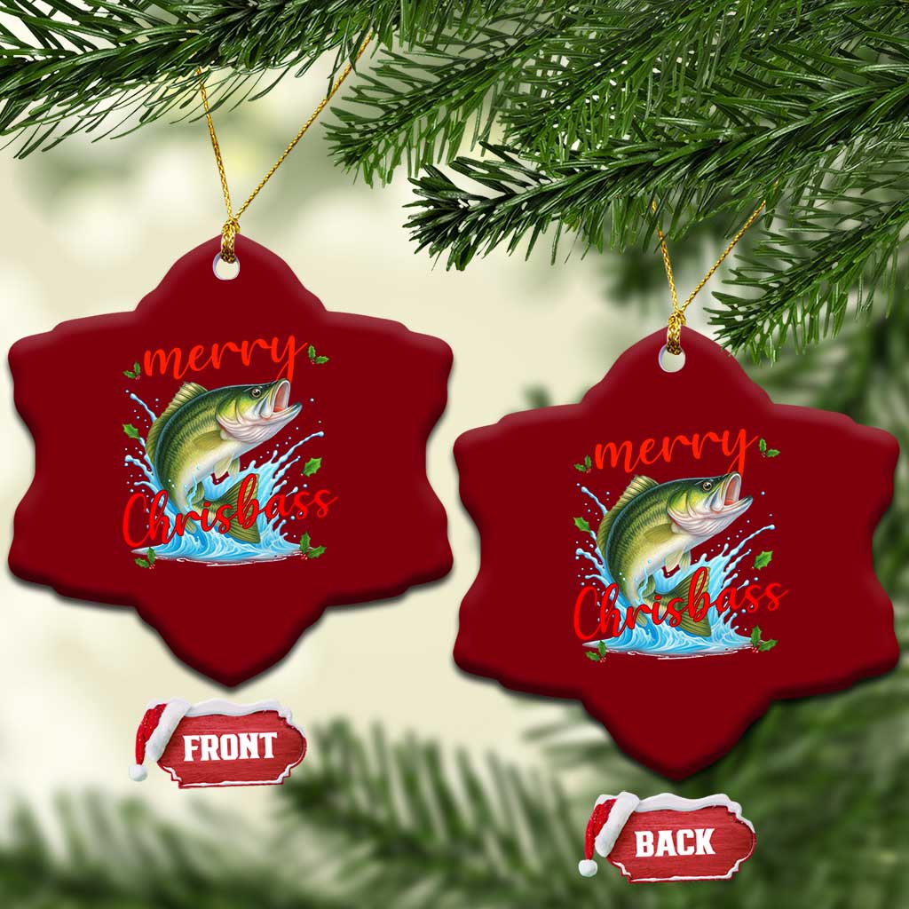 Bass Fish Xmas Ceramic Ornament Merry Chrisbass TS14 Print Your Wear