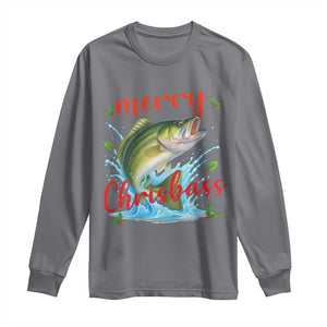 Bass Fish Christmas Long Sleeve Shirt Merry Chrisbass TS14 Charcoal Print Your Wear