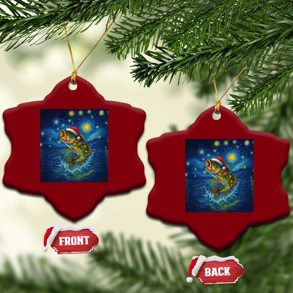 Bass Fish Xmas Ceramic Ornament Starry Night Fishing Van Gogh TS14 Print Your Wear