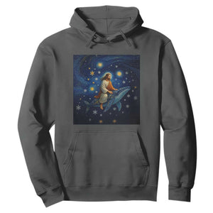 Jesus Christian Hoodie Stary Night Van Gogh Christmas TS14 Dark Heather Print Your Wear