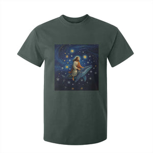 Jesus Christian T Shirt For Kid Stary Night Van Gogh Christmas TS14 Dark Forest Green Print Your Wear