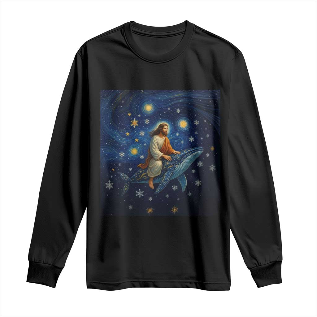 Jesus Christian Long Sleeve Shirt Stary Night Van Gogh Christmas TS14 Black Print Your Wear
