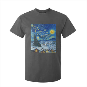 Whale Christmas T Shirt For Kid Stary Night Van Gogh Christmas TS14 Dark Heather Print Your Wear