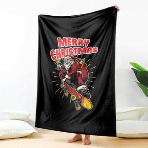Santa Skateboarding Christmas Throw Blanket Funny Skater Xmas TS14 Print Your Wear