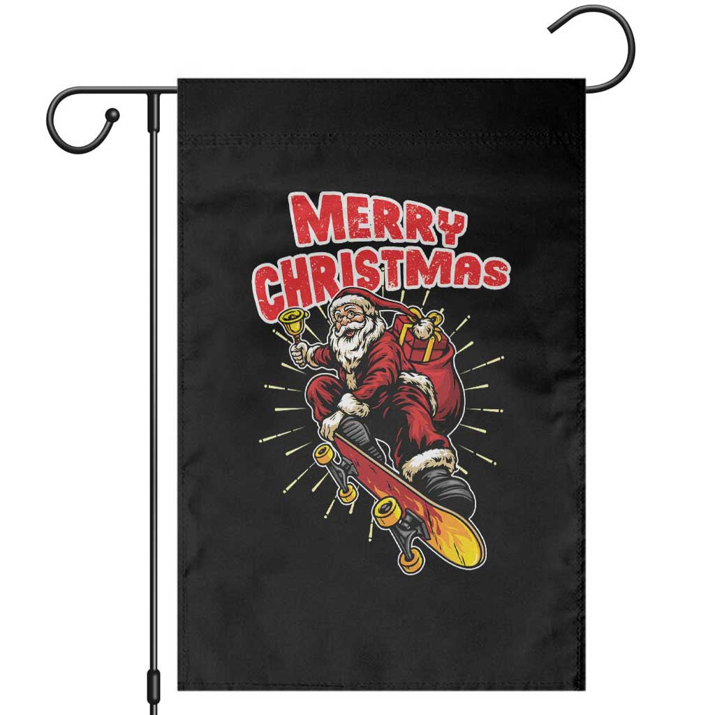 Santa Skateboarding Christmas Garden Flag Funny Skater Xmas TS14 Black Print Your Wear