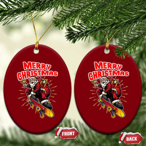 Santa Skateboarding Xmas Ceramic Ornament Funny Skater Xmas TS14 Print Your Wear