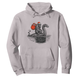 Funny Bigfoot Christmas Hoodie Sasquatch Loch Ness Cryptid Xmas TS14 Ice Gray Print Your Wear