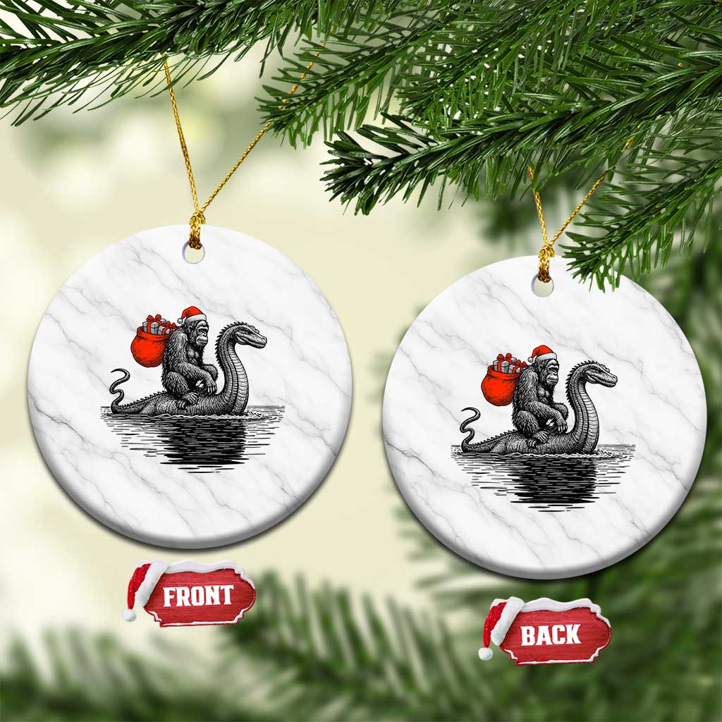 Funny Bigfoot Xmas Ceramic Ornament Sasquatch Loch Ness Cryptid Xmas TS14 1pc White Marble Print Your Wear