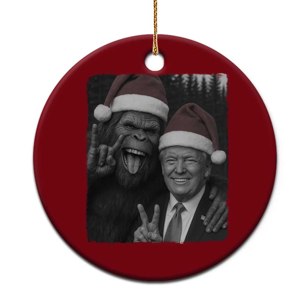 Funny Bigfoot Selfie Xmas Ceramic Ornament Sasquatch Trump Meme TS14 1pc Red Print Your Wear