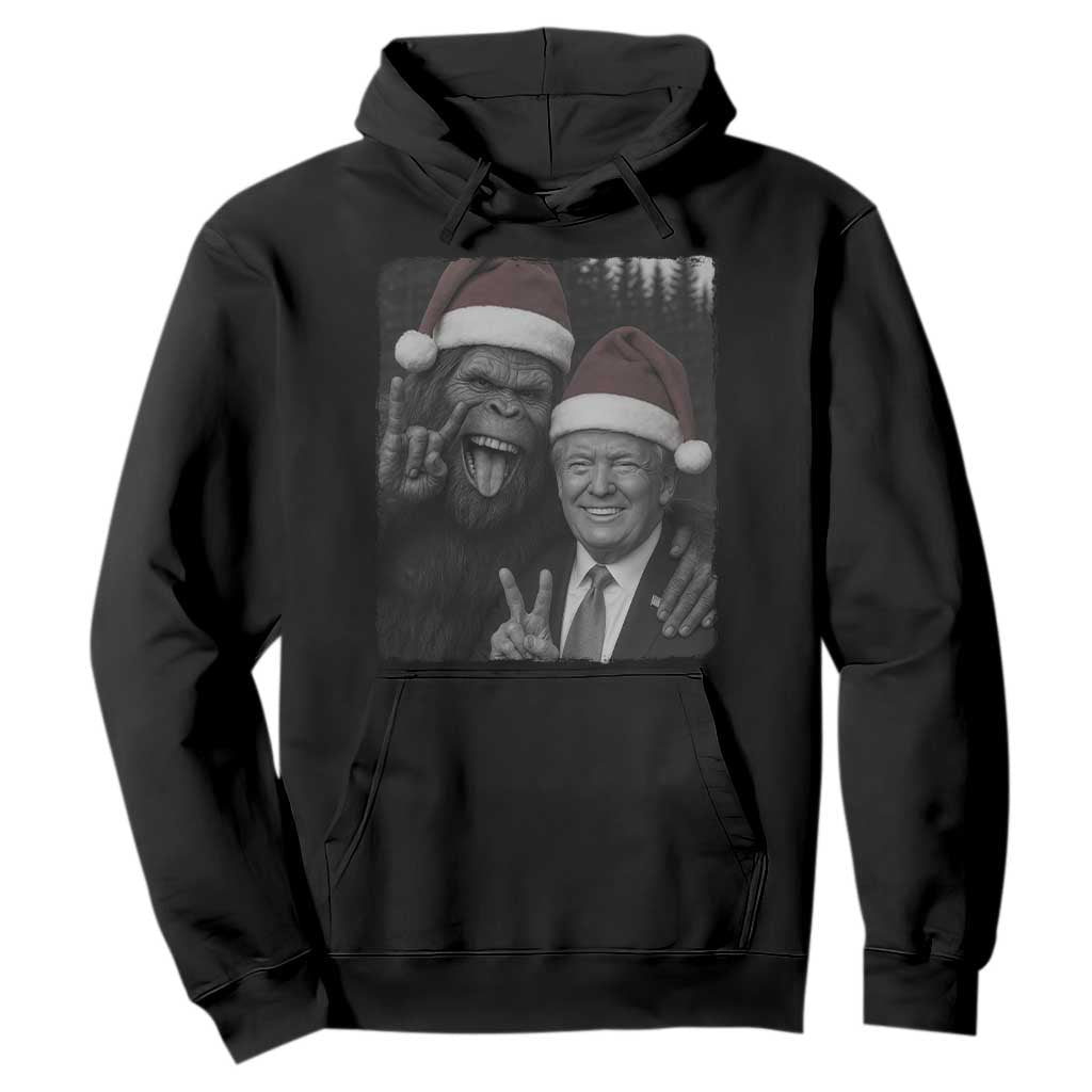 Funny Bigfoot Selfie Christmas Hoodie Sasquatch Trump Meme TS14 Black Print Your Wear