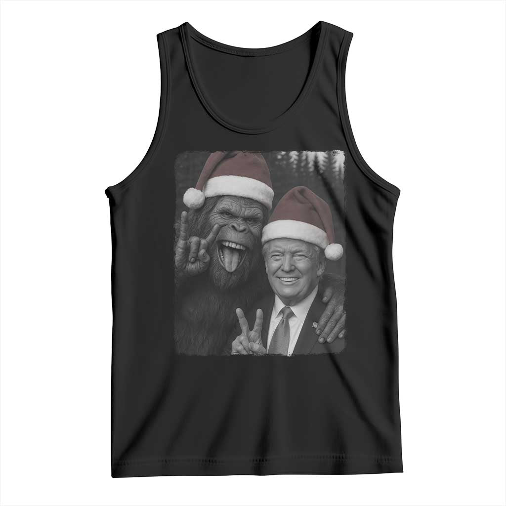 Funny Bigfoot Selfie Christmas Tank Top Sasquatch Trump Meme TS14 Black Print Your Wear