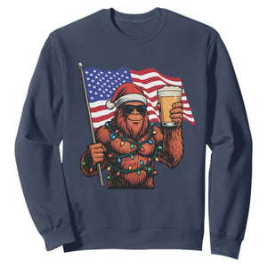 Bigfoot Beer Christmas Sweatshirt Sasquatch American Flag Patriotic TS14 Navy Print Your Wear
