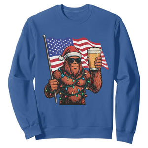 Bigfoot Beer Christmas Sweatshirt Sasquatch American Flag Patriotic TS14 Royal Blue Print Your Wear