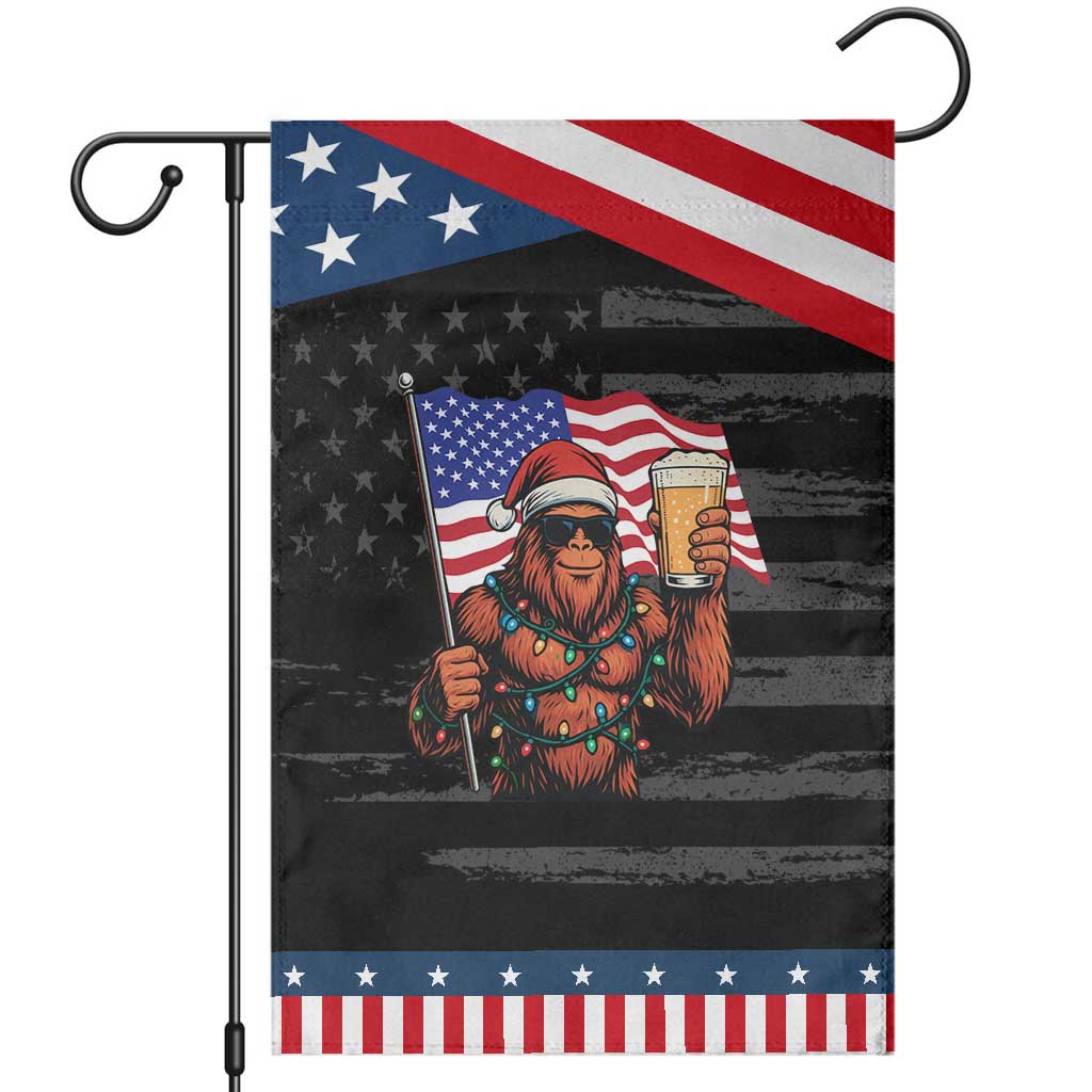 Bigfoot Beer Christmas Garden Flag Sasquatch American Flag Patriotic TS14 Distressed Black Blue Print Your Wear