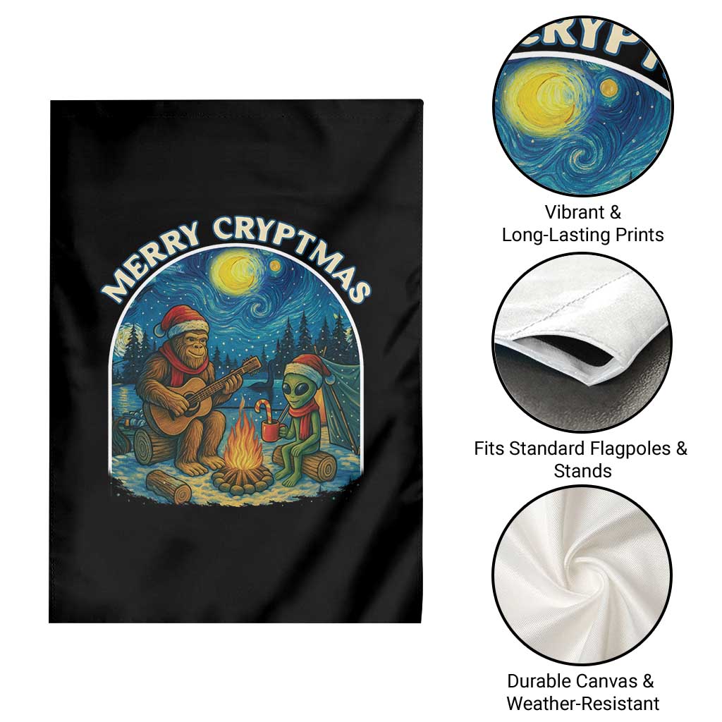 Funny Bigfoot Christmas Garden Flag Sasquatch Alien Merry Cryptmas TS14 Print Your Wear