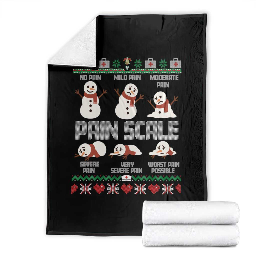 Pain Scale Snowman Throw Blanket Funny ICU Nurse Christmas TS14 Black Print Your Wear