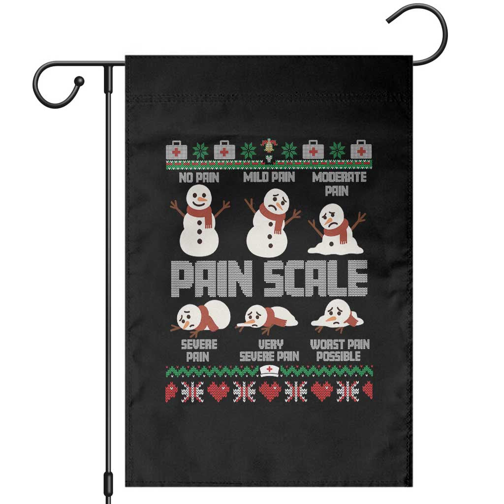 Pain Scale Snowman Garden Flag Funny ICU Nurse Christmas TS14 Black Print Your Wear