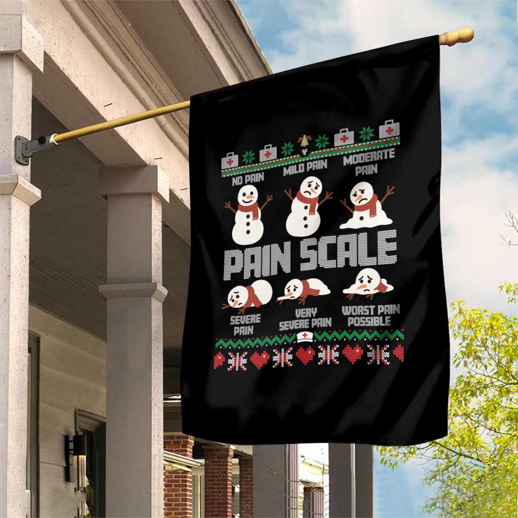 Pain Scale Snowman Garden Flag Funny ICU Nurse Christmas TS14 Print Your Wear