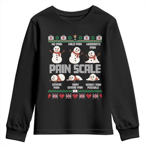 Pain Scale Snowman Youth Sweatshirt Funny ICU Nurse Christmas TS14 Black Print Your Wear