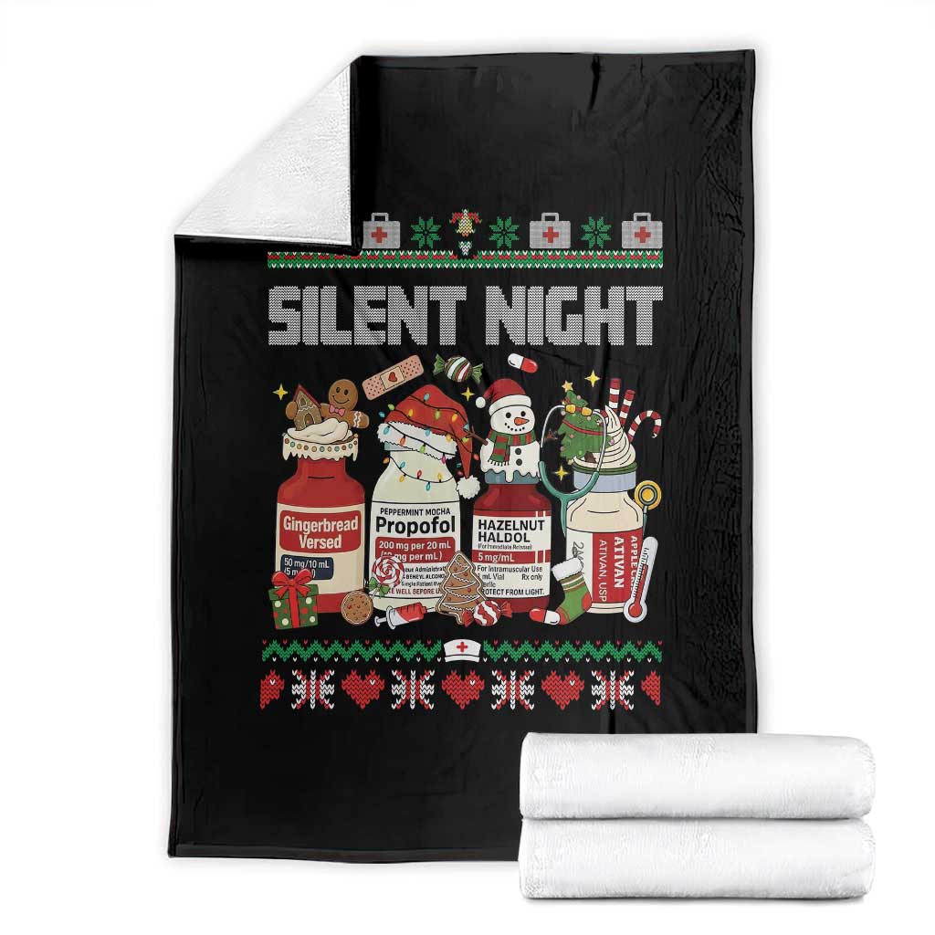 Silent Night Christmas Throw Blanket Funny ICU Nurse Xmas TS14 Black Print Your Wear