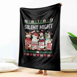 Silent Night Christmas Throw Blanket Funny ICU Nurse Xmas TS14 Print Your Wear