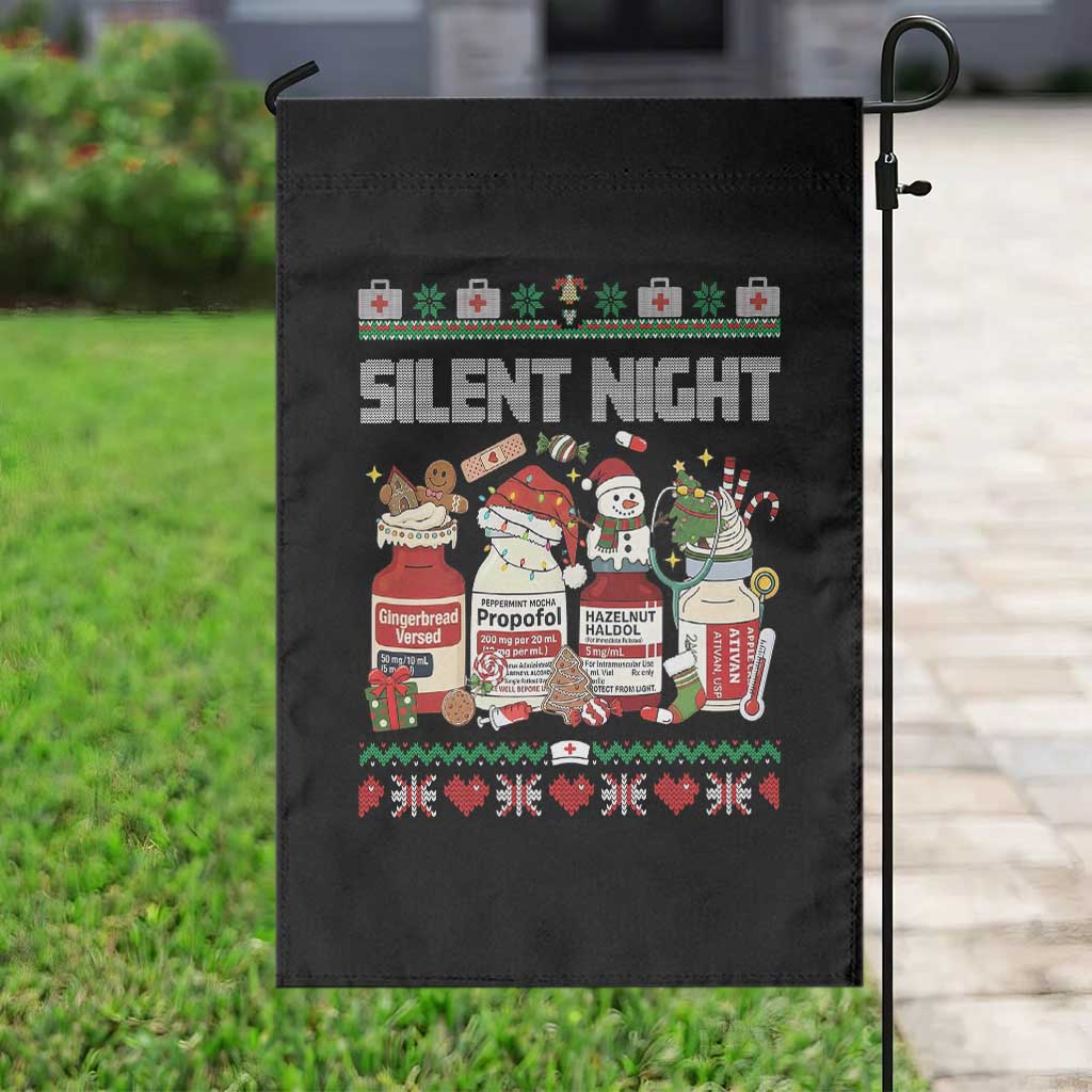 Silent Night Christmas Garden Flag Funny ICU Nurse Xmas TS14 Print Your Wear