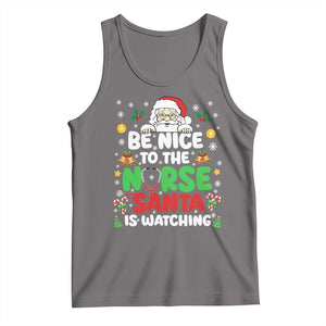 Christmas Nurse Tank Top Be Nice To The Nurse Santa Is Watching TS14 Deep Heather Print Your Wear