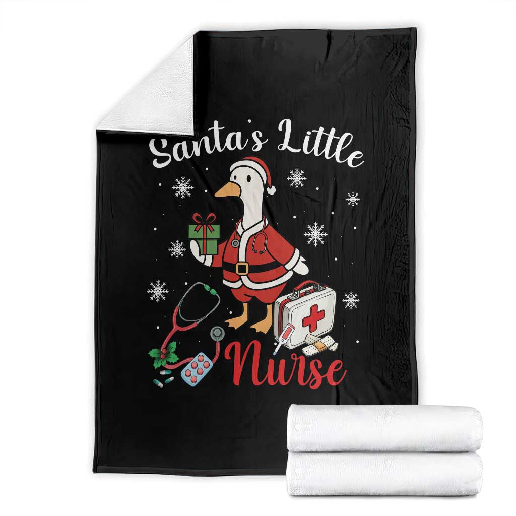 Christmas Goose Nurse Throw Blanket Santa Little Nurse TS14 Black Print Your Wear