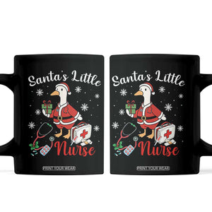 Christmas Goose Nurse Coffee Mug Santa Little Nurse TS14 Black Print Your Wear