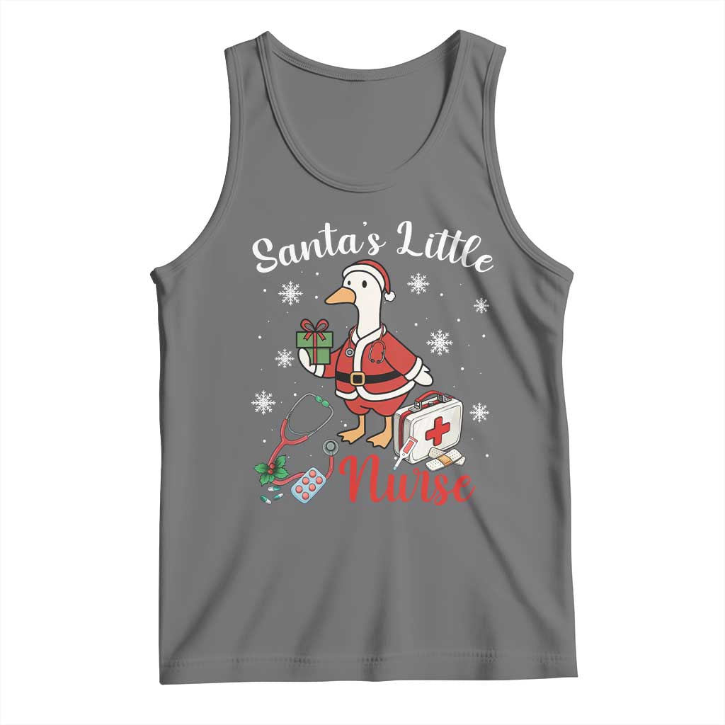 Christmas Goose Nurse Tank Top Santa Little Nurse TS14 Black Heather Print Your Wear