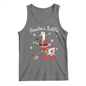 Christmas Goose Nurse Tank Top Santa Little Nurse TS14 Black Heather Print Your Wear