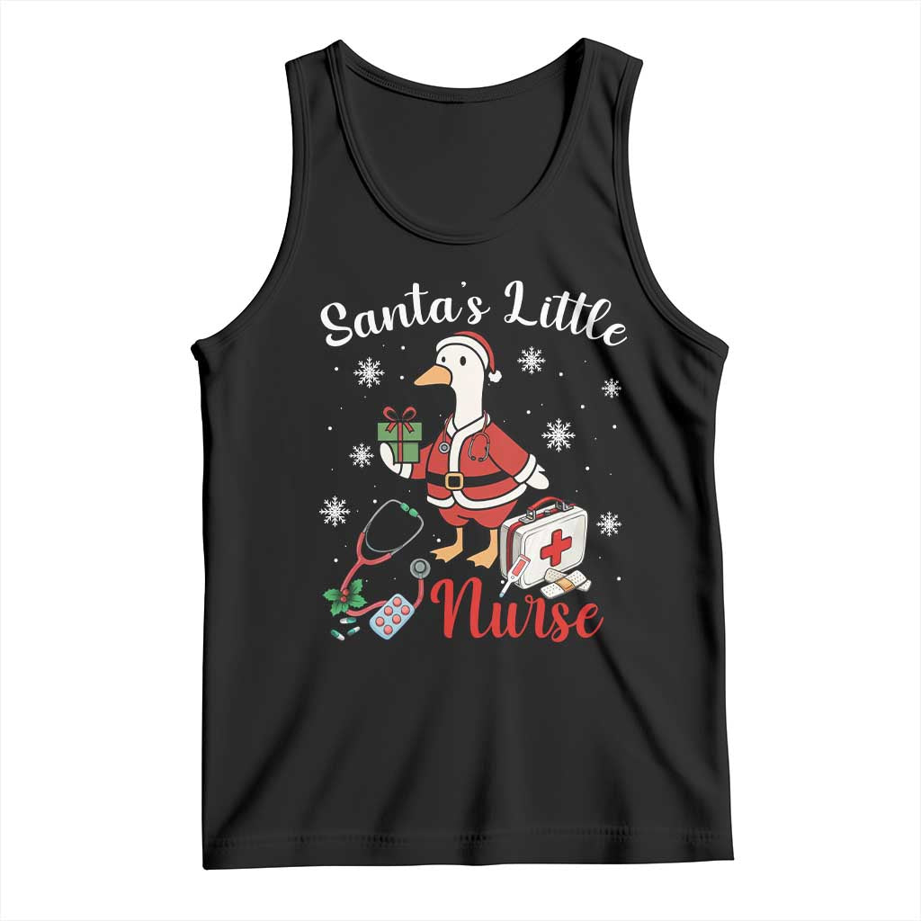 Christmas Goose Nurse Tank Top Santa Little Nurse TS14 Black Print Your Wear