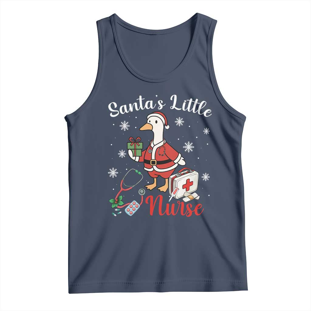 Christmas Goose Nurse Tank Top Santa Little Nurse TS14 Navy Print Your Wear