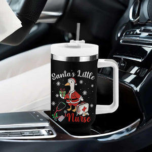 Christmas Goose Nurse Tumbler With Handle Santa Little Nurse TS14 Print Your Wear