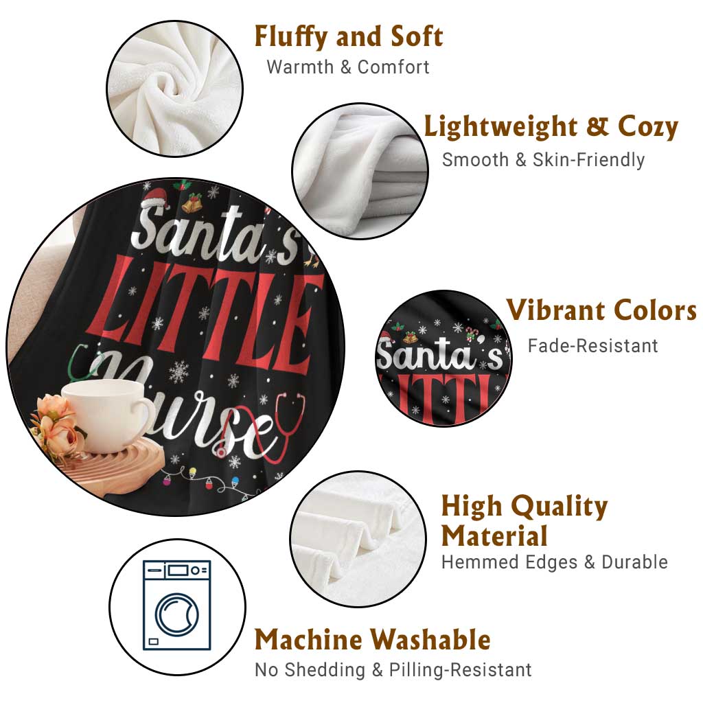 Funny Nurse Christmas Throw Blanket Santa Little Nurse TS14 Print Your Wear