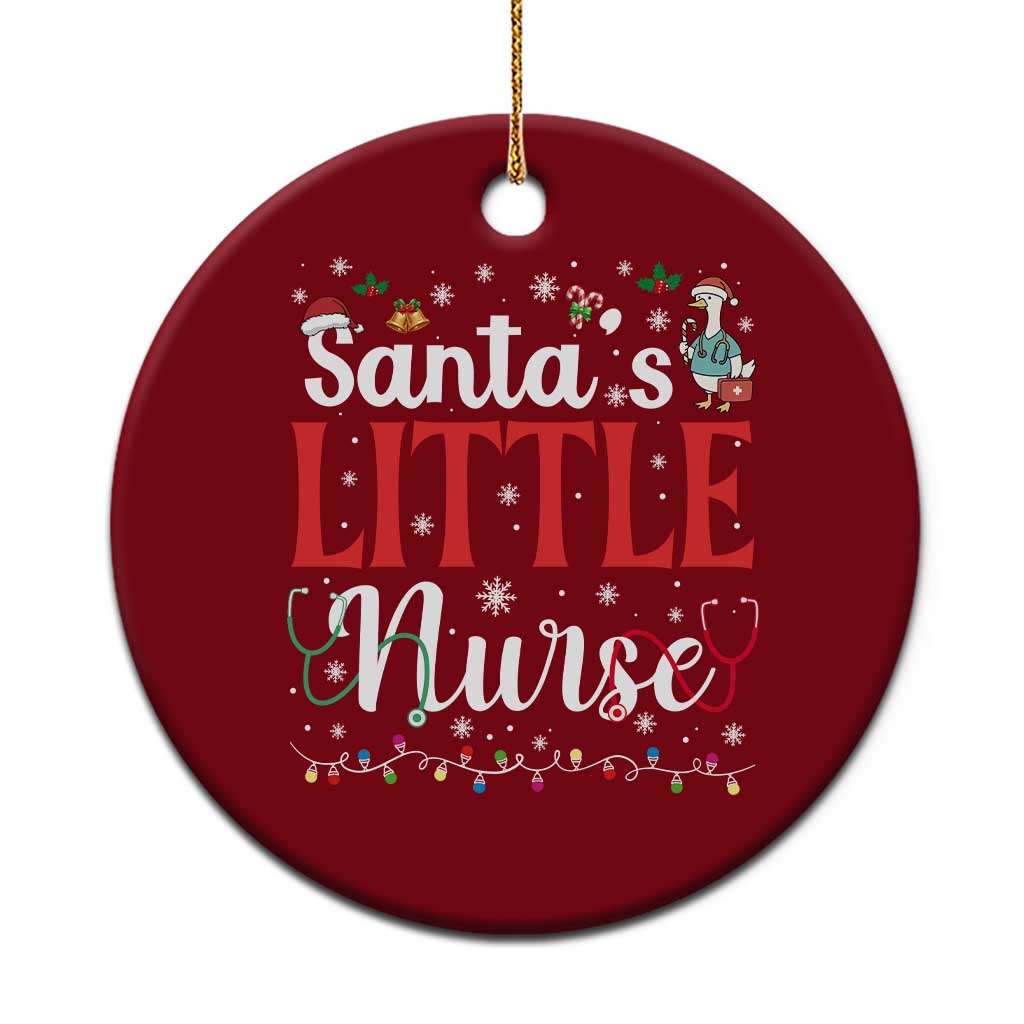 Funny Nurse Christmas Ceramic Ornament Santa Little Nurse TS14 1pc Red Print Your Wear