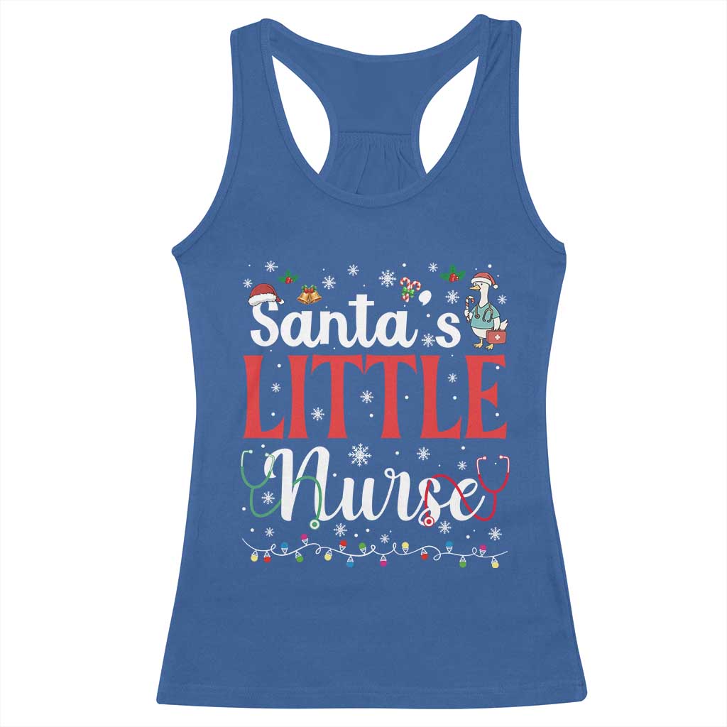 Funny Nurse Christmas Racerback Tank Top Santa Little Nurse TS14 Royal Blue Print Your Wear