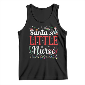 Funny Nurse Christmas Tank Top Santa Little Nurse TS14 Black Print Your Wear