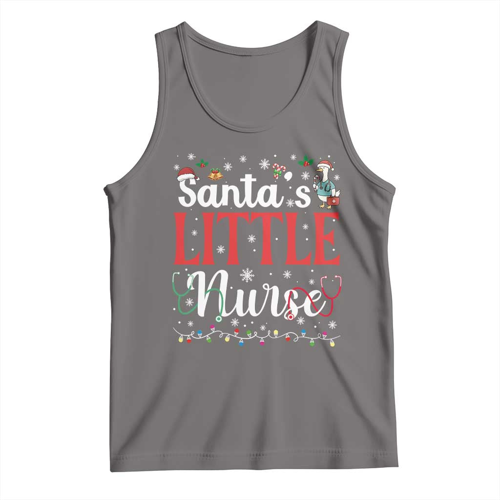 Funny Nurse Christmas Tank Top Santa Little Nurse TS14 Deep Heather Print Your Wear