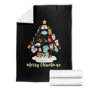 Christmas Nurse Tree Lights Throw Blanket TS14 Black Print Your Wear