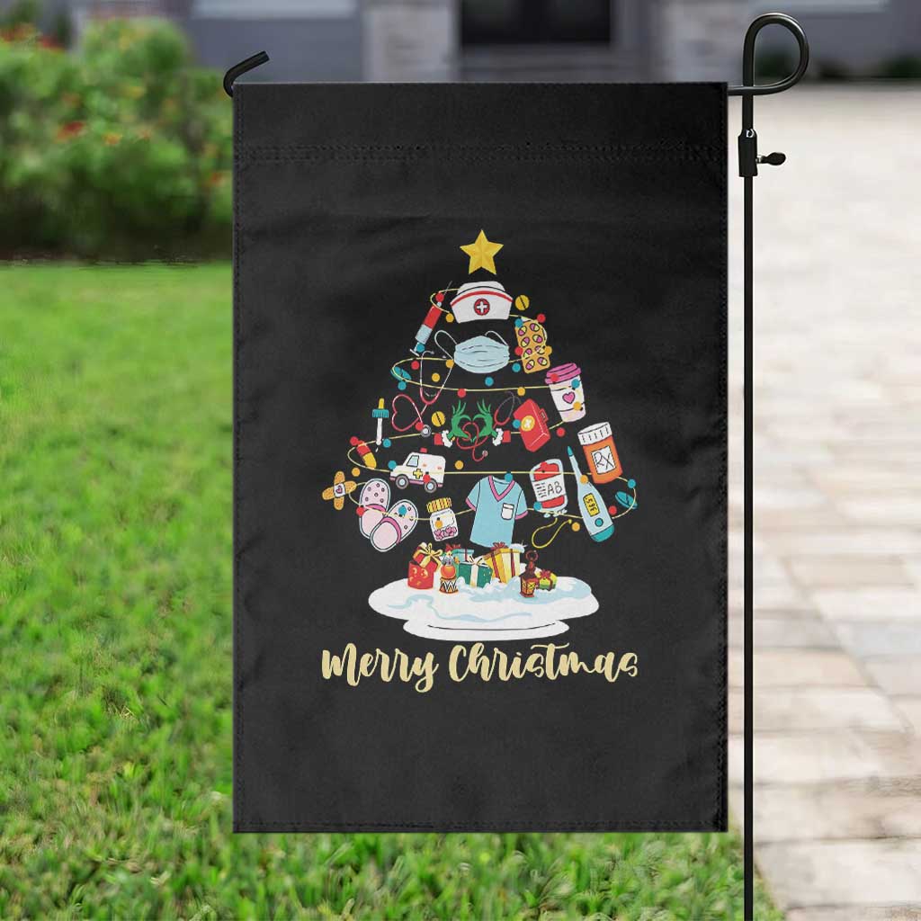Christmas Nurse Tree Lights Garden Flag TS14 Print Your Wear