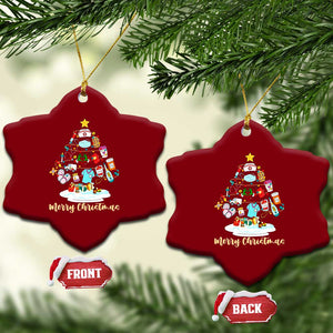 Christmas Nurse Tree Lights Ceramic Ornament TS14 Print Your Wear
