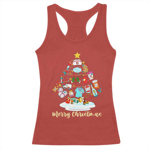 Christmas Nurse Tree Lights Racerback Tank Top TS14 Red Print Your Wear