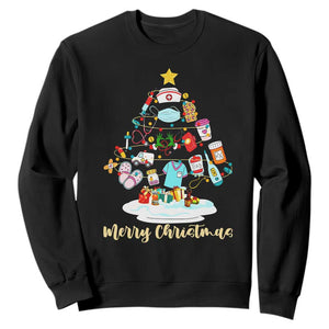 Christmas Nurse Tree Lights Sweatshirt TS14 Black Print Your Wear