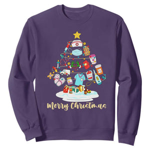 Christmas Nurse Tree Lights Sweatshirt TS14 Purple Print Your Wear