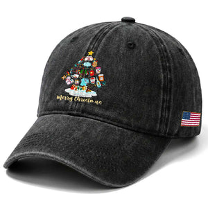 Christmas Nurse Tree Lights Washed Cotton Baseball Cap TS14 Print Your Wear