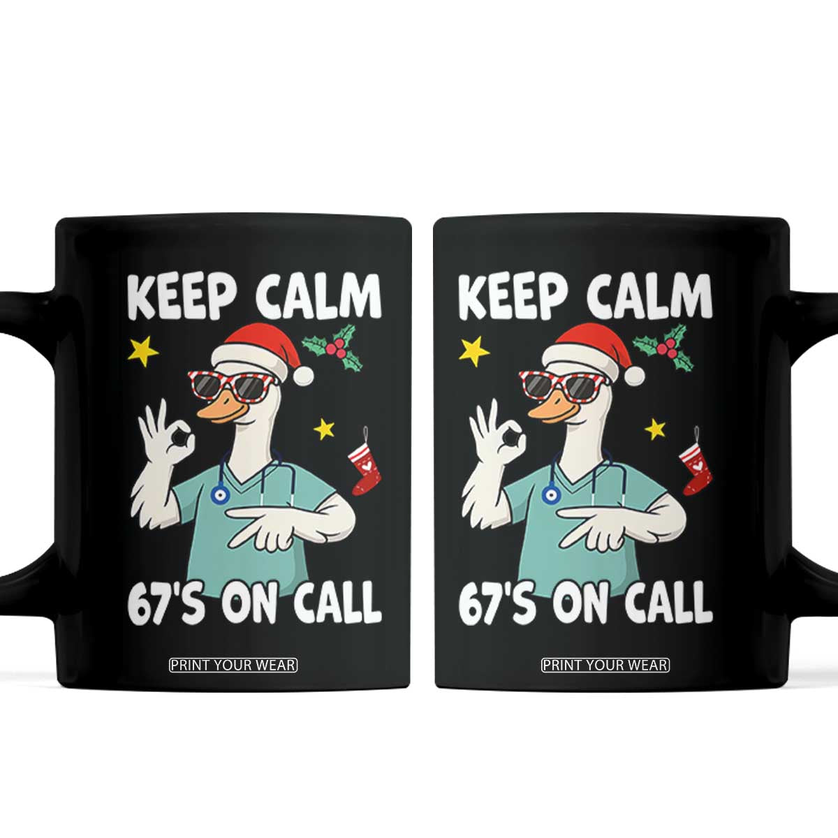 67 Six Seven Goose Nurse Christmas Meme Coffee Mug TS14 Black Print Your Wear