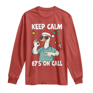 67 Six Seven Goose Nurse Christmas Meme Long Sleeve Shirt TS14 Red Print Your Wear